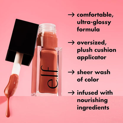 Glow Reviver Quad Goals Lip Oil Set - High-Gloss Lip Gloss Collection with Sheer Color, Non-Sticky Formula, Vegan & Cruelty-Free, Includes 4 Glosses