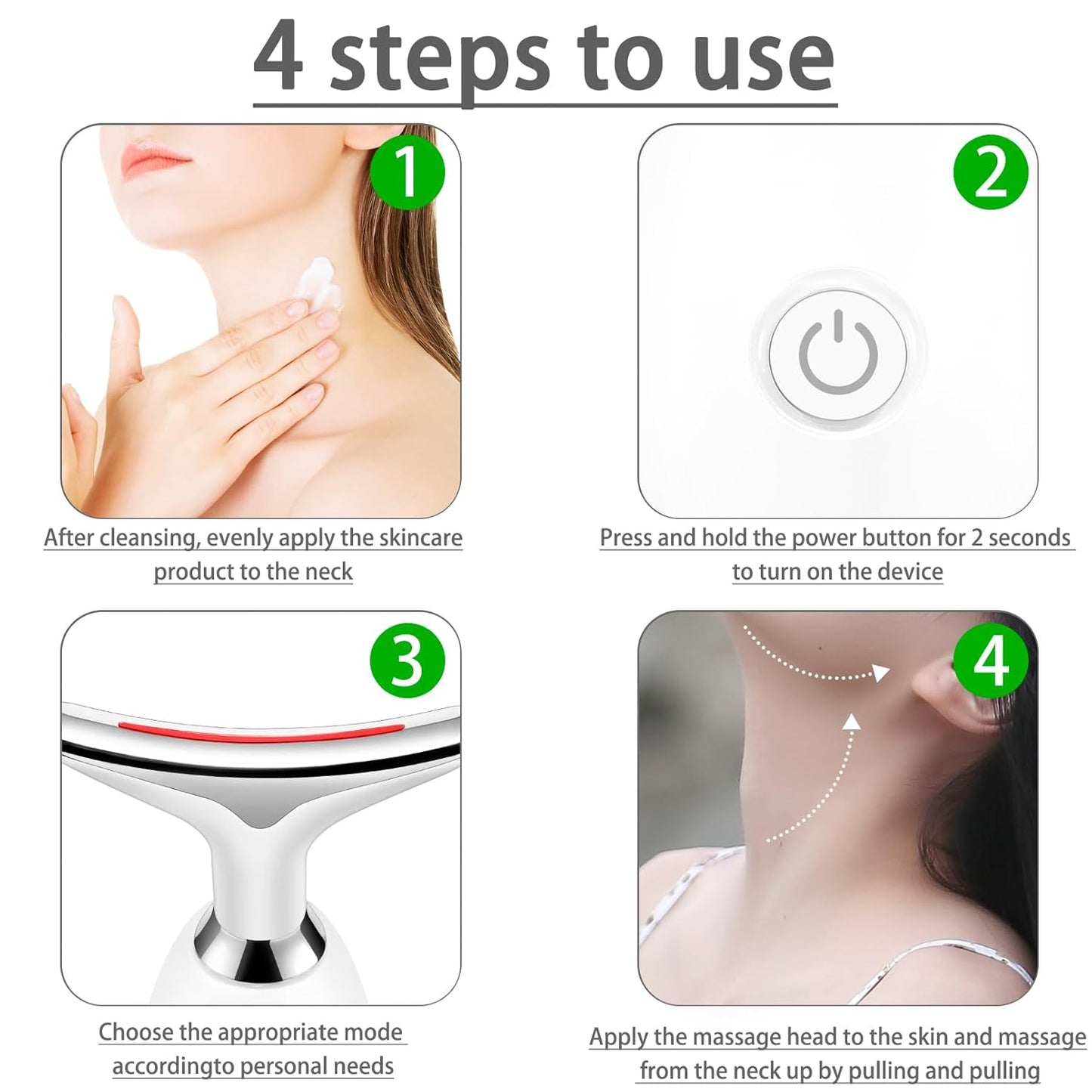 Face and Neck Massager, 3 Color Led Face Neck Massager, Multifunctional Facial Skin Care Tool, Ideal for Home Skin Care